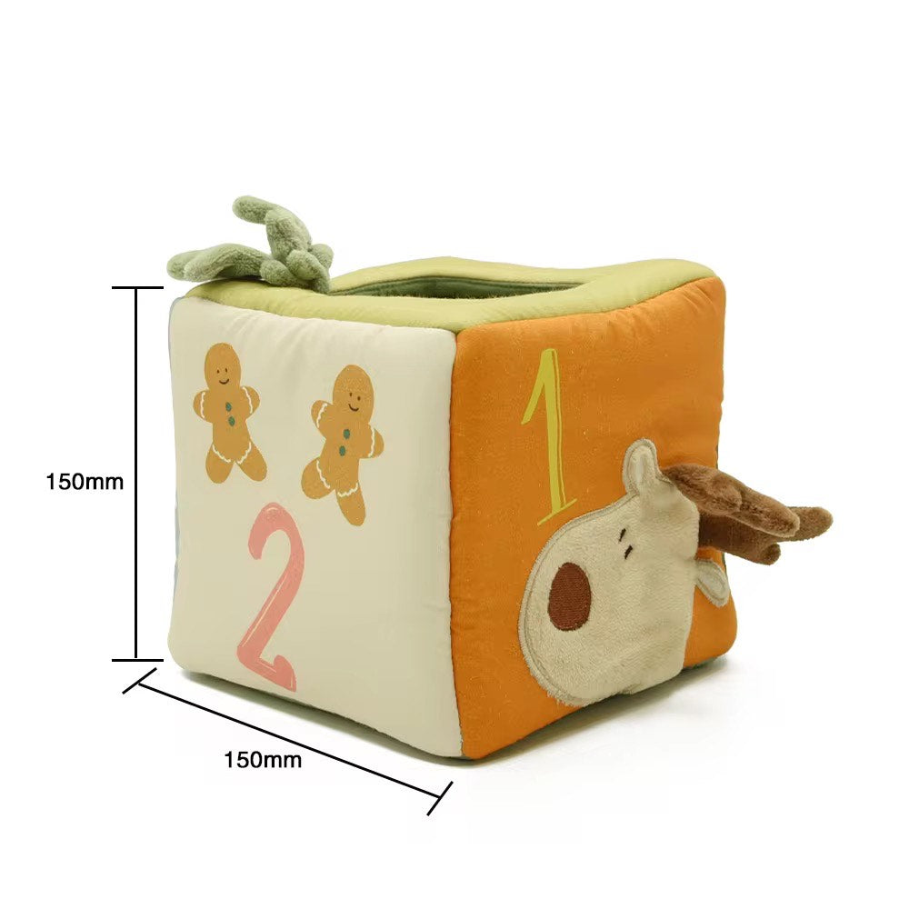 Sensory Number Cube with Christmas Tree Stuffing