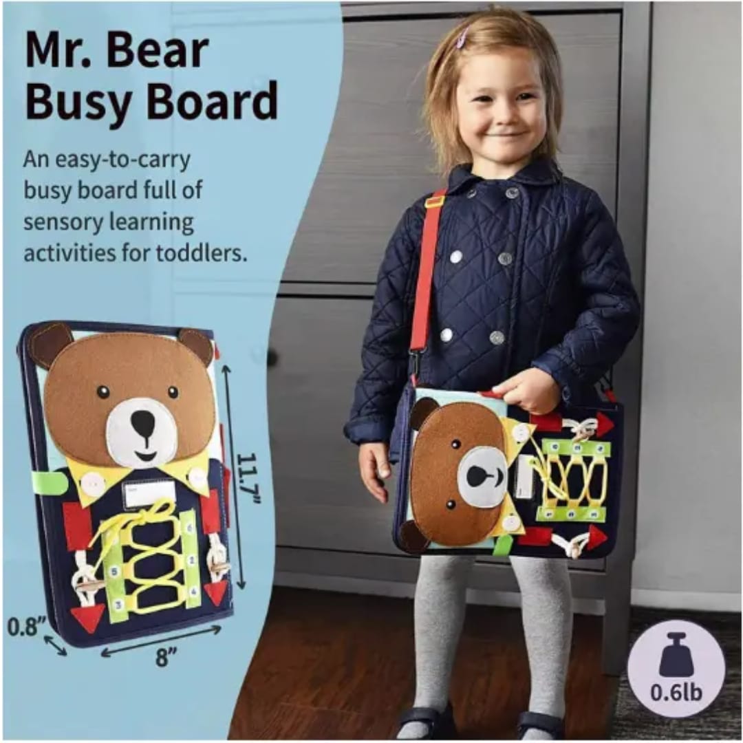 Mr. Bear Busy Board Book with 16 Sensory Activities