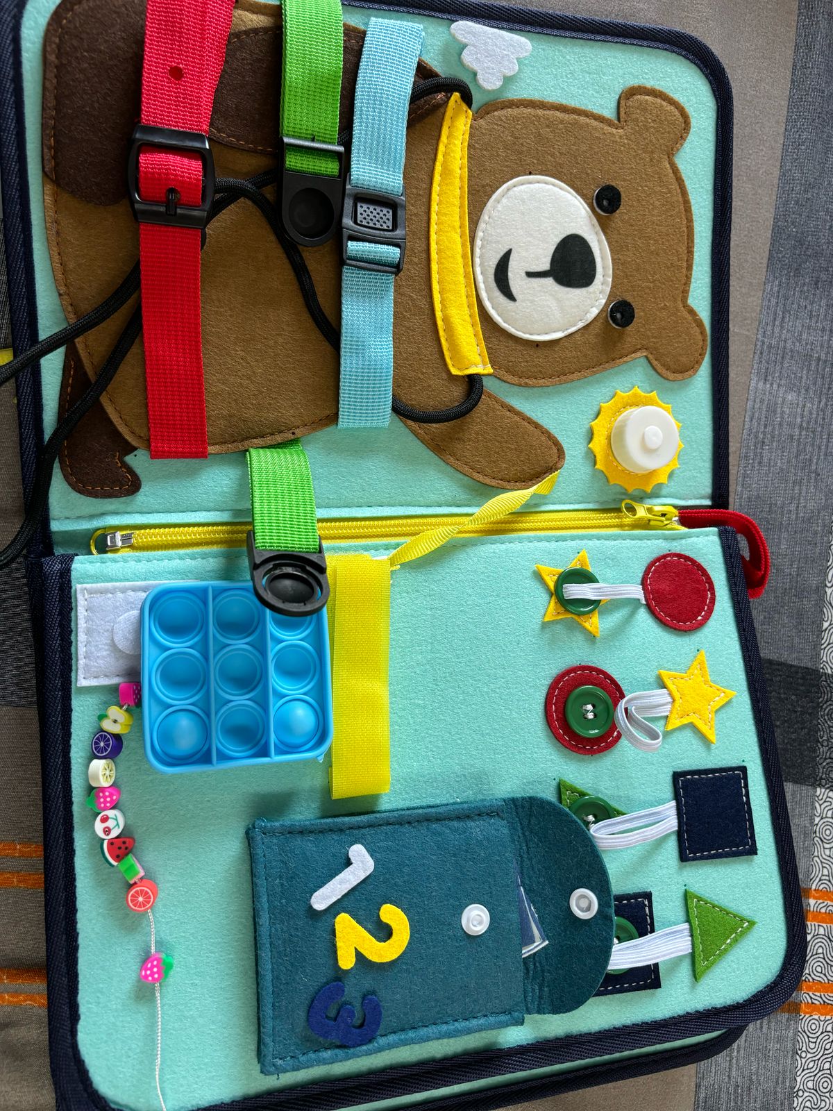 Mr. Bear Busy Board Book with 16 Sensory Activities